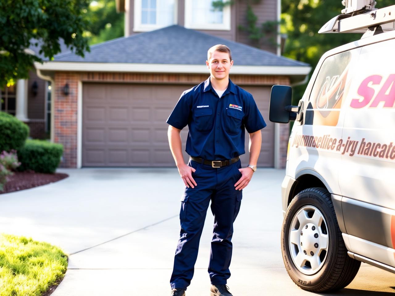Carolina Garage Door Experts technician at a Charlotte home